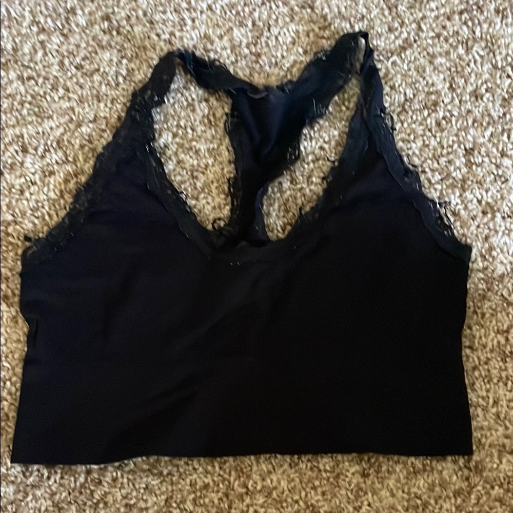 Black Lace Trim Women's Bralette